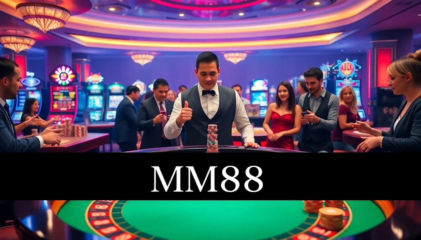 Players engaging at the MM88 casino table, showcasing excitement and high-stakes action.