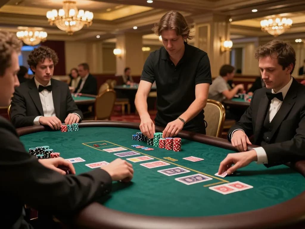 rik vip players enjoy intense poker action at upscale table with colorful chips