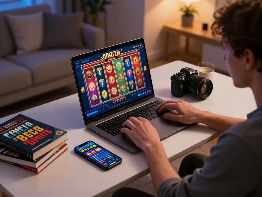 Engaging in online slots with ทางเข้า m100 while enjoying a cozy home setup.