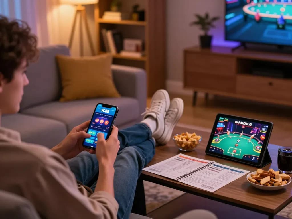 Engaging with SC88 mobile app for online gaming in a cozy home setup