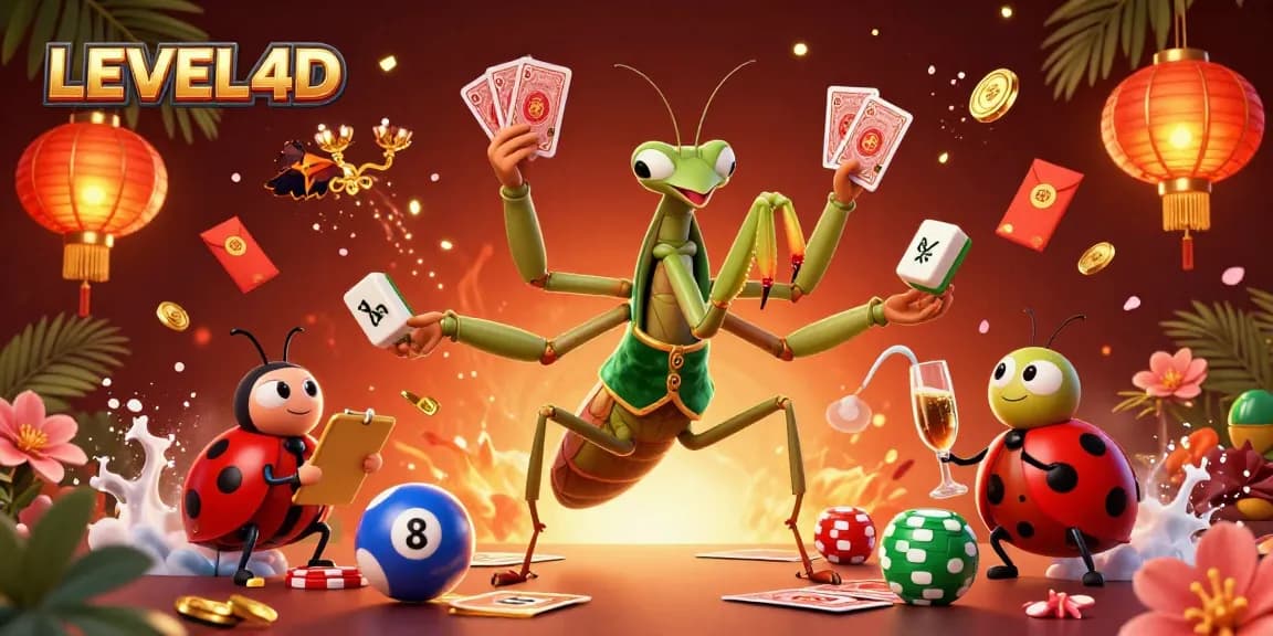 LEVEL4D menarik perhatian dengan mantis raksasa dan pengawas serangga di permainan judi
