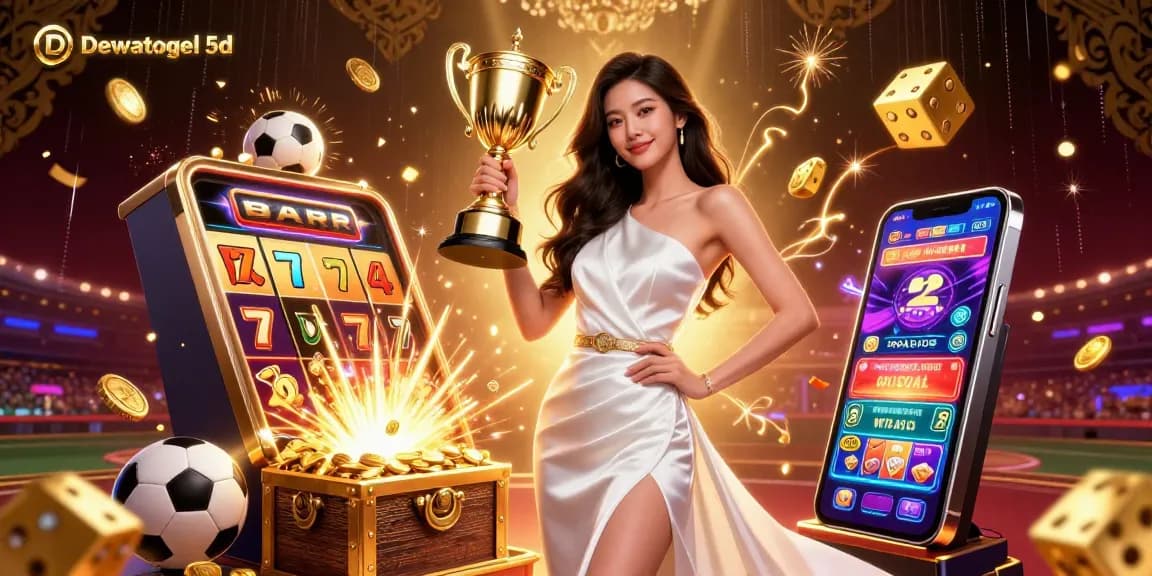 Bet on Dewatogel 5d with thrilling sports and casino games amidst a vibrant celebration.