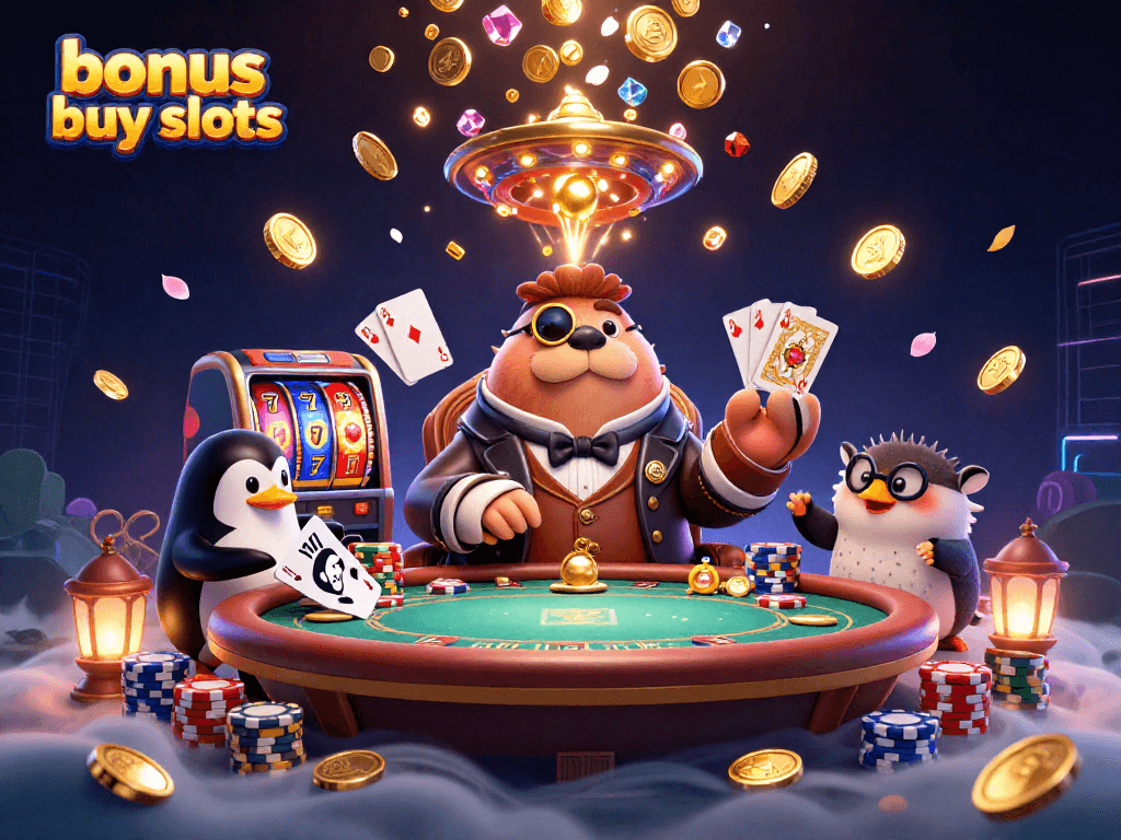 Experience thrilling gameplay with bonus buy slots as the jolly walrus leads an underwater casino scene.