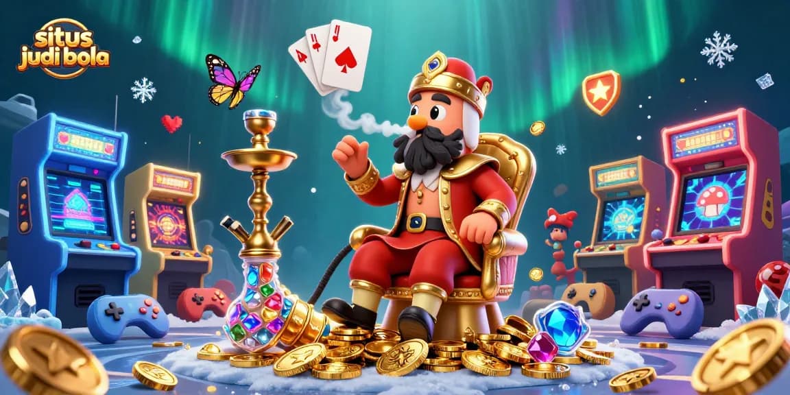 Bet on situs judi bola with colorful 3D gaming elements and dynamic characters illustrated in a vibrant scene.