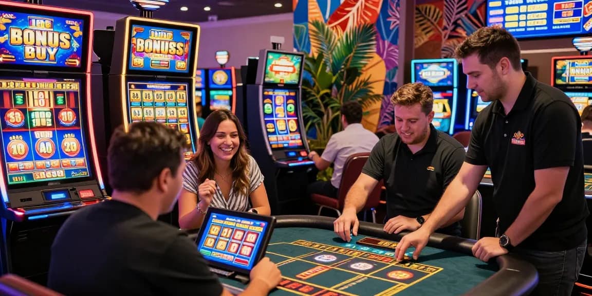 Experience the thrill of online gambling at non-Gamstop casinos like https://oadbyremembers.org.uk, showcasing diverse players engaged in Bonus Buy slots and live dealer games.