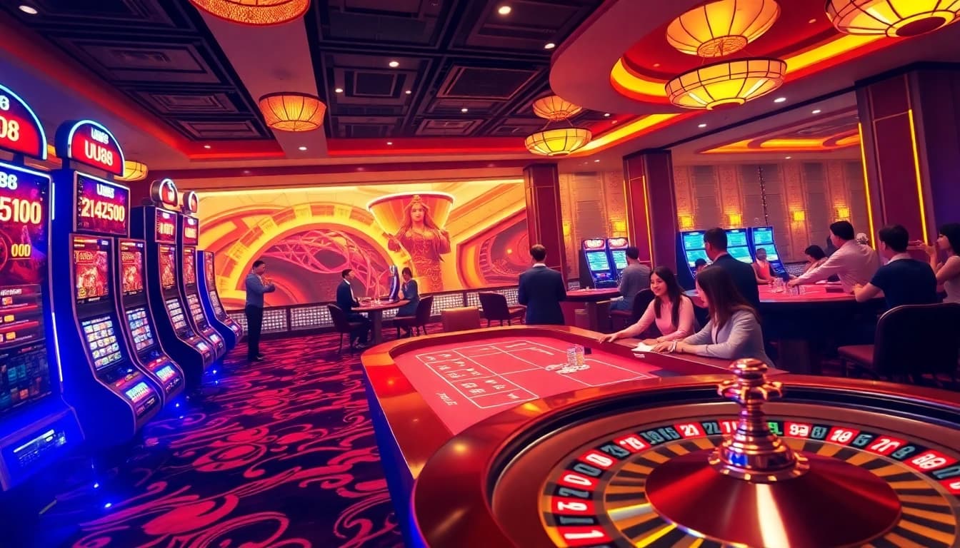Experience the excitement of gambling at UU88, featuring vibrant casino elements and immersive gameplay.