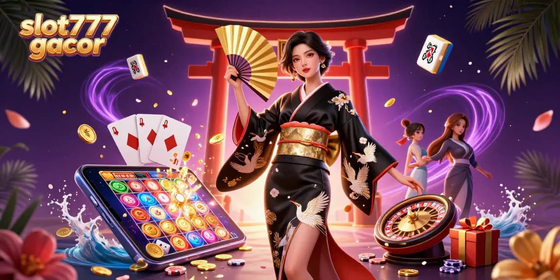 Experience winning moments with slot777 gacor on a vibrant casino scene filled with exciting elements.