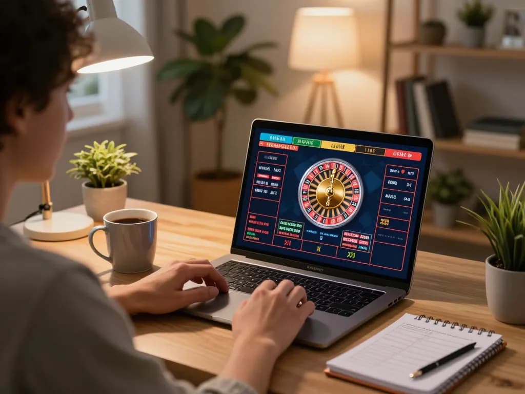 Pemain berinteraksi dengan roulette dealer langsung untuk paris888, menampilkan pengaturan permainan online strategis.