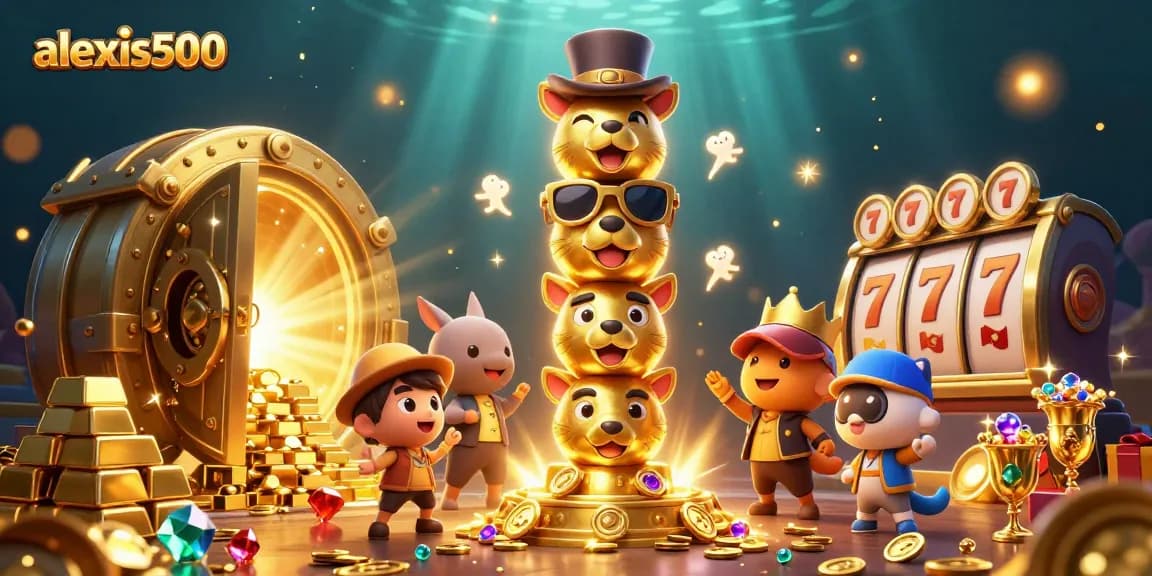 Engage with alexis500's exciting slots experience amidst dazzling golden treasures and animated totems.