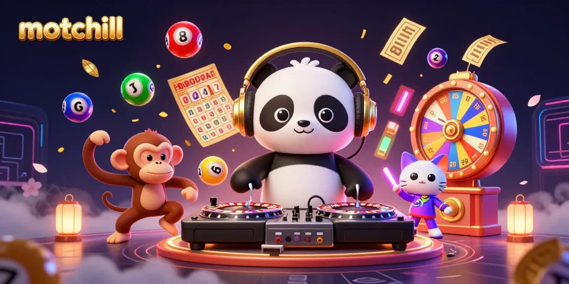 Experience thrilling fun with motchill's vibrant gambling scene featuring iconic characters and casino elements.