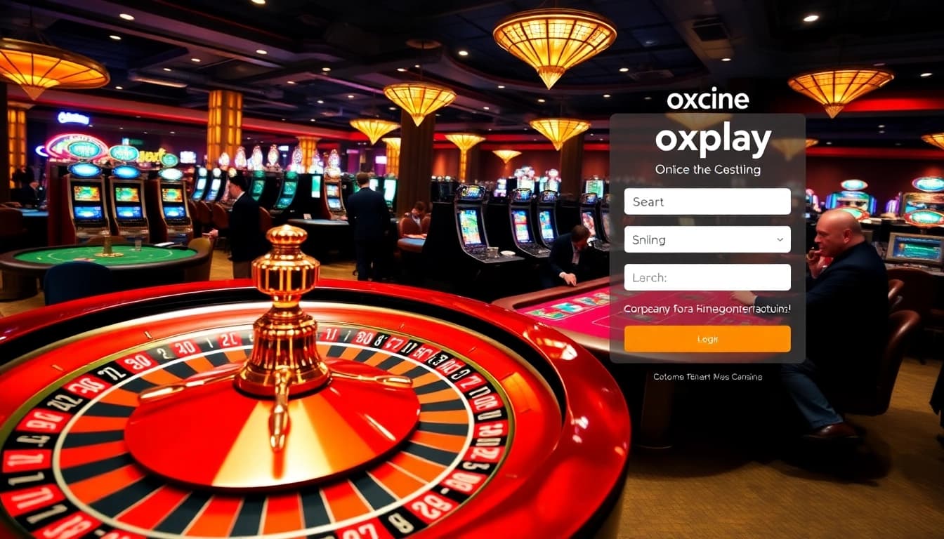 Experience the thrill of gaming with an oxplay login at this luxurious casino scene.