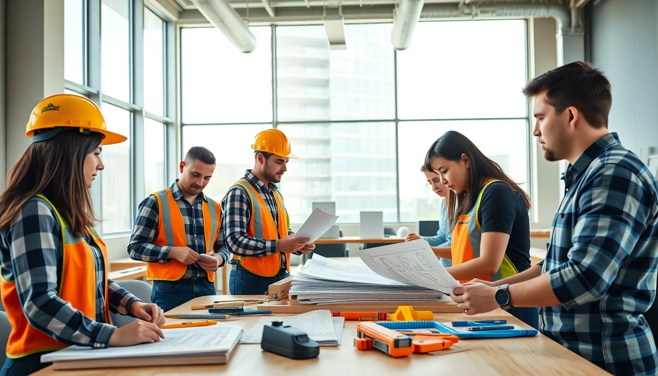 Participants in construction training programs actively learning in an engaging classroom environment.