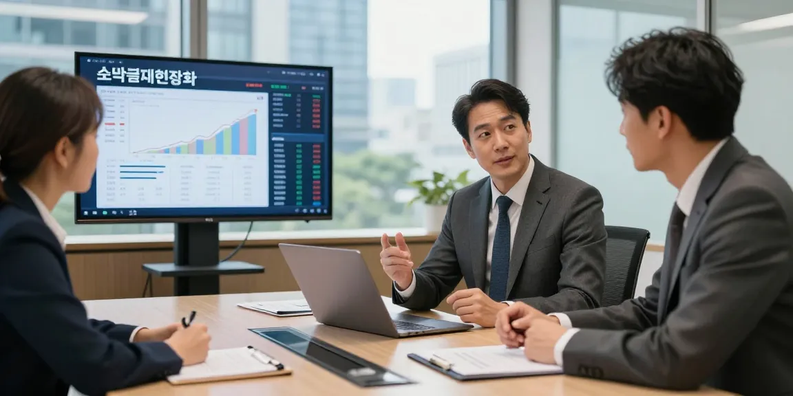 Financial advisor discussing 소액결제현금화 cash flow strategies in modern office.