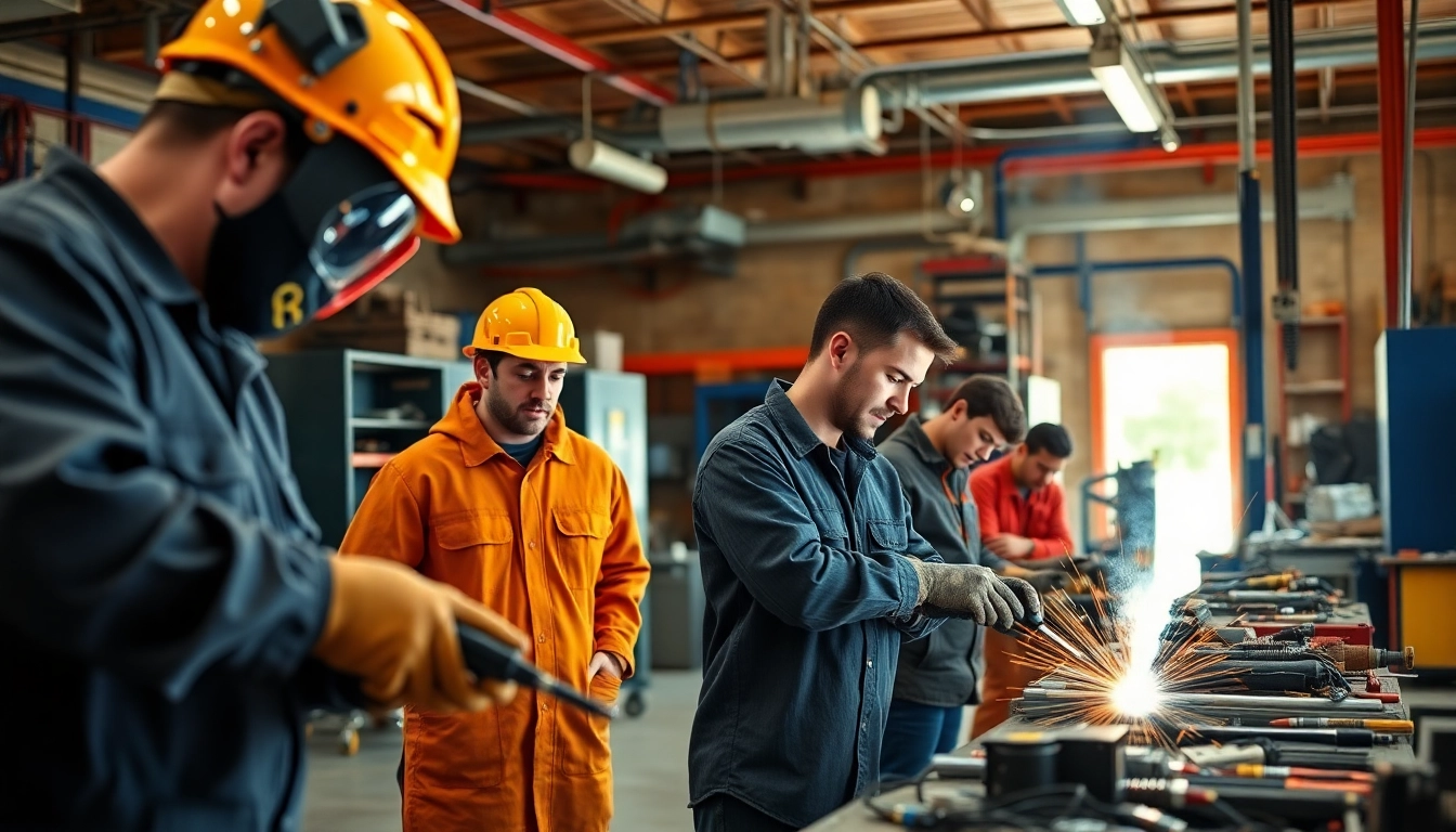 Students actively learning at a Trade School in Tennessee, engaged in skilled training.
