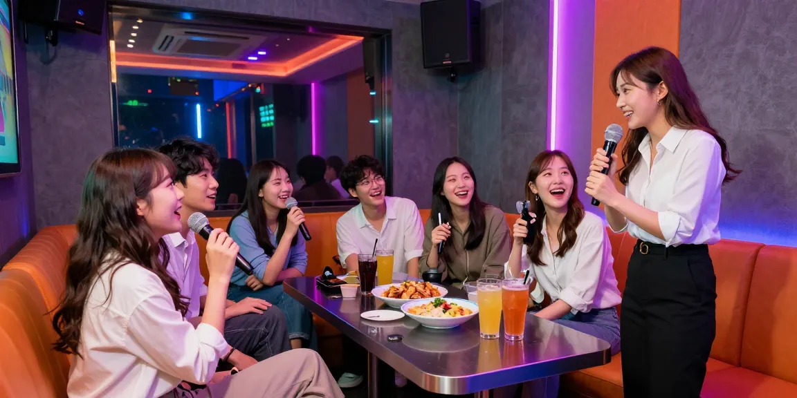 인천쓰리노 lively karaoke experience with friends enjoying drinks and vibrant atmosphere in a stylish room