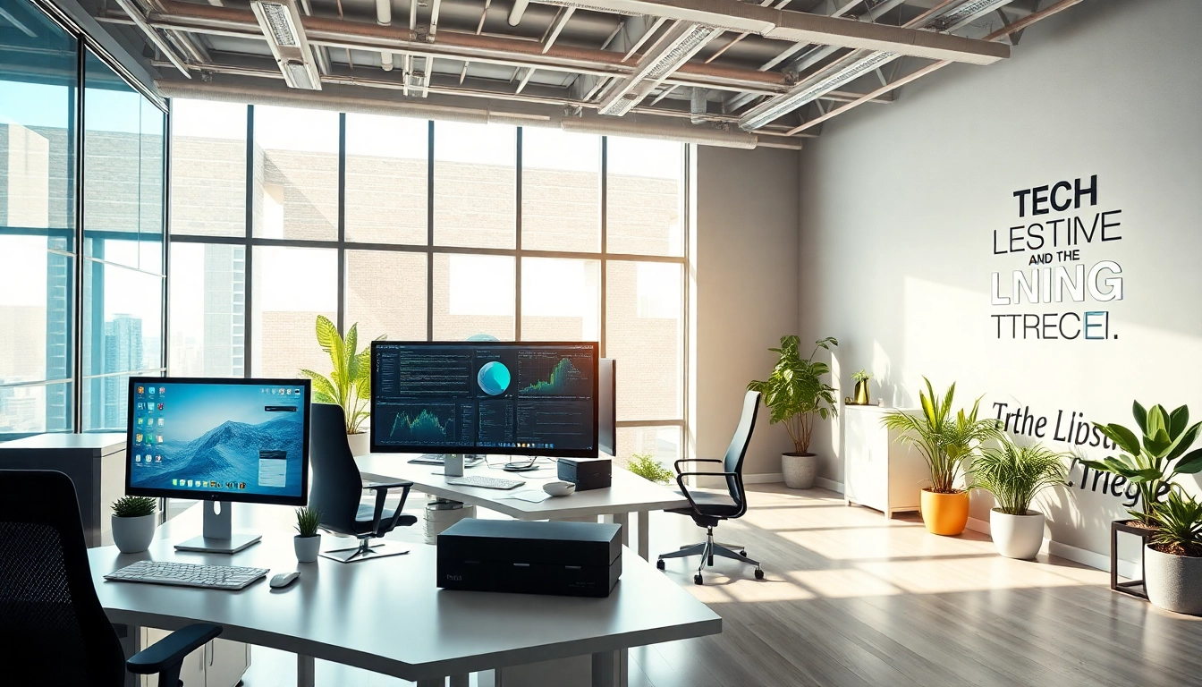 zirvegrupbilgisayar ile modern bir ofis ortamı tasarımı, teknoloji odaklı görsellerle