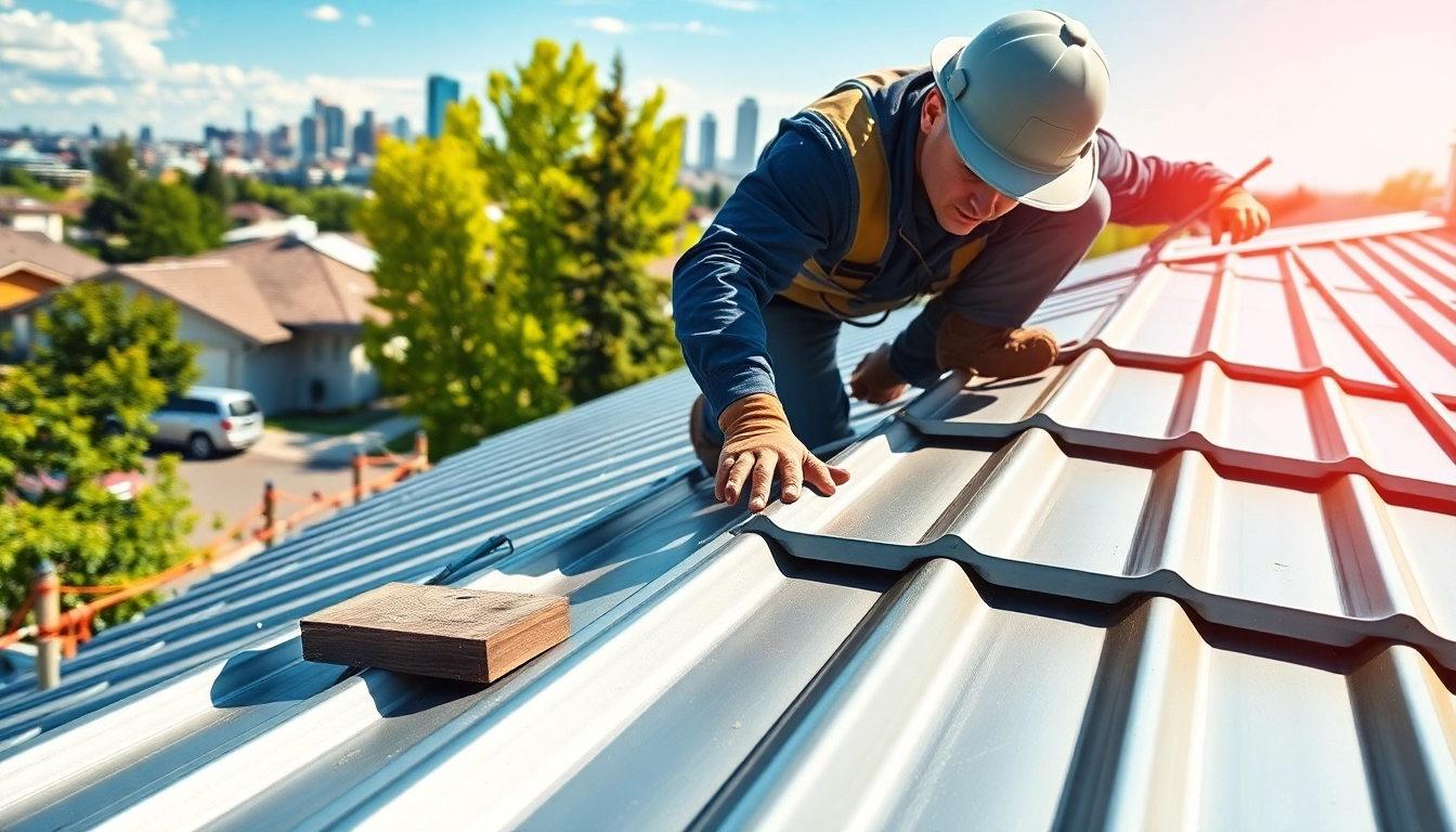 Install metal roofing Calgary showcased by a professional, enhancing durability and aesthetics.