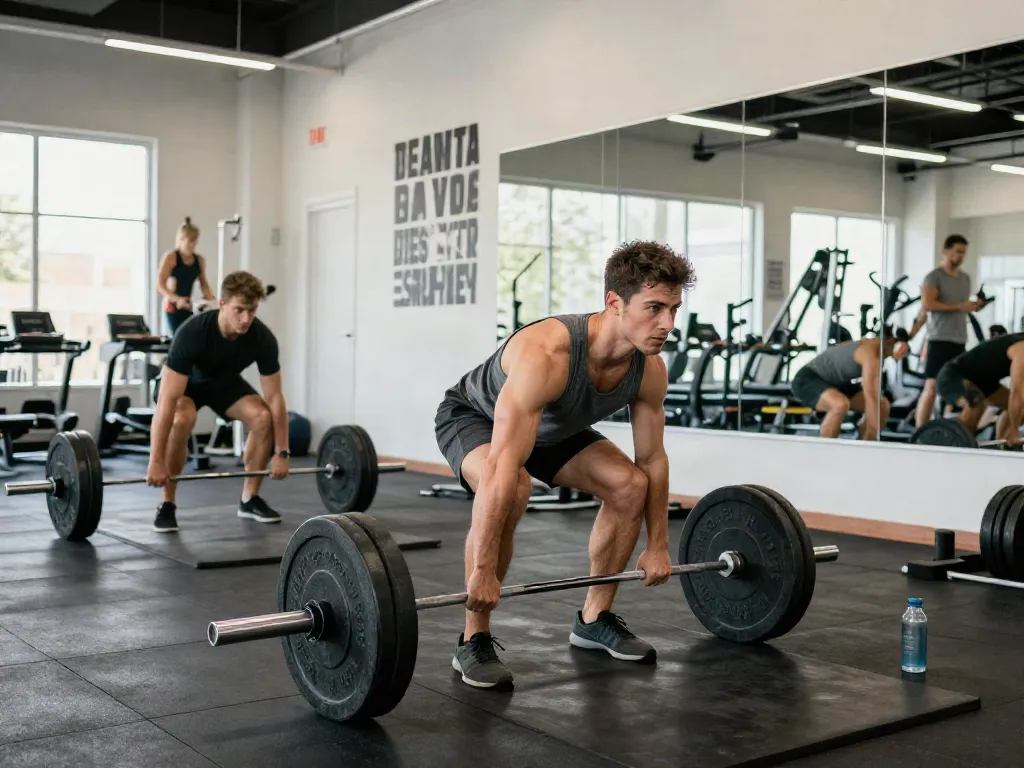 Dynamic scene showcasing an athletic man training to comprare steroidi muscoli in italia, focusing on muscle gains and fitness dedication.