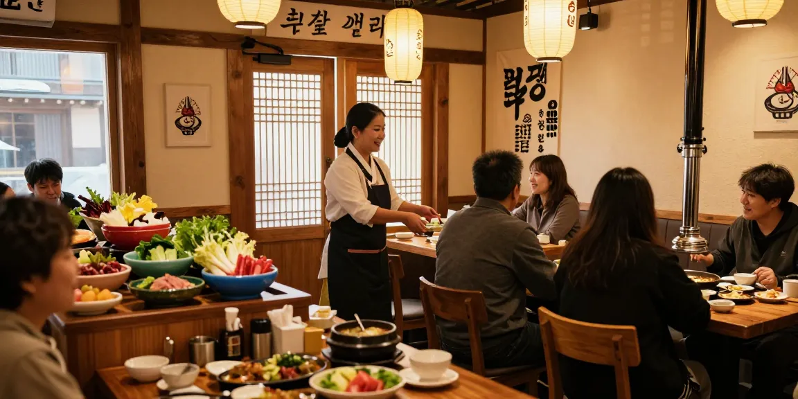 상봉동 한국관나이트 restaurant scene with welcoming ambiance and traditional Korean dishes