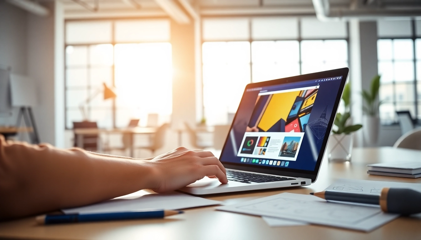 Webdesign Braunschweig - Professioneller Designer arbeitet an einem Laptop.