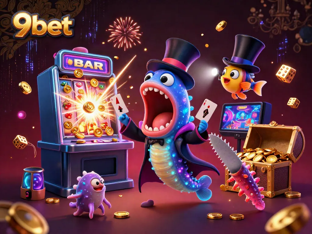 Experience thrilling moments at 9bet with an enchanting casino adventure illustration featuring magical sea creatures.