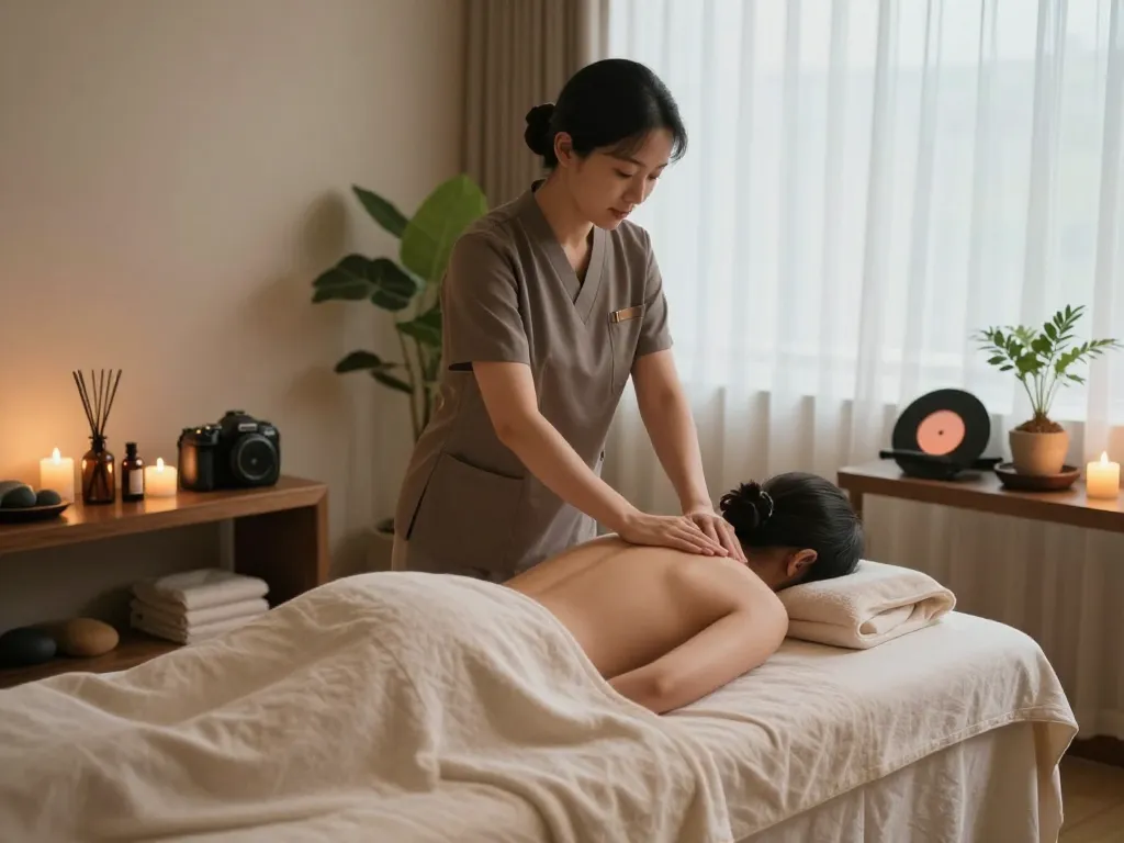 Experience rejuvenating 삼성동마사지 in a tranquil spa setting with soft lighting and calming décor.
