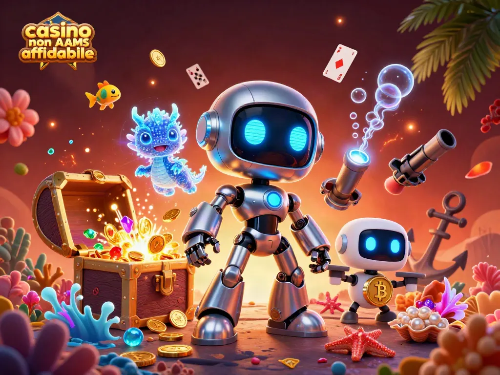 Divertiti ai giochi nei casinò non AAMS affidabili con un robot cyberpunk e un drago olografico.