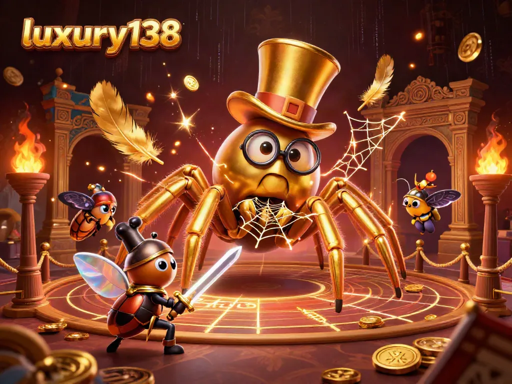 Luxury138 menawarkan permainan slot menarik dengan karakter kartun dalam suasana kasino yang kaya.