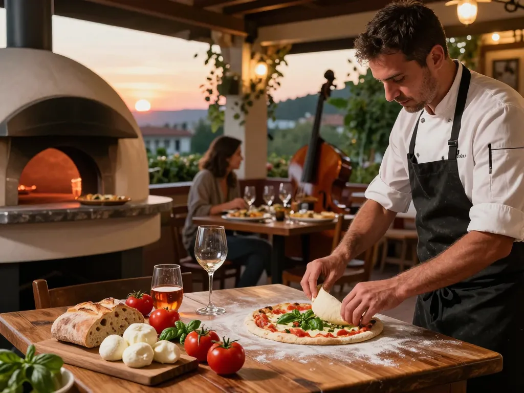 Delicious pizza preparation at Osteria 88Pulsa in Guadalajara, showcasing authentic Italian cooking.