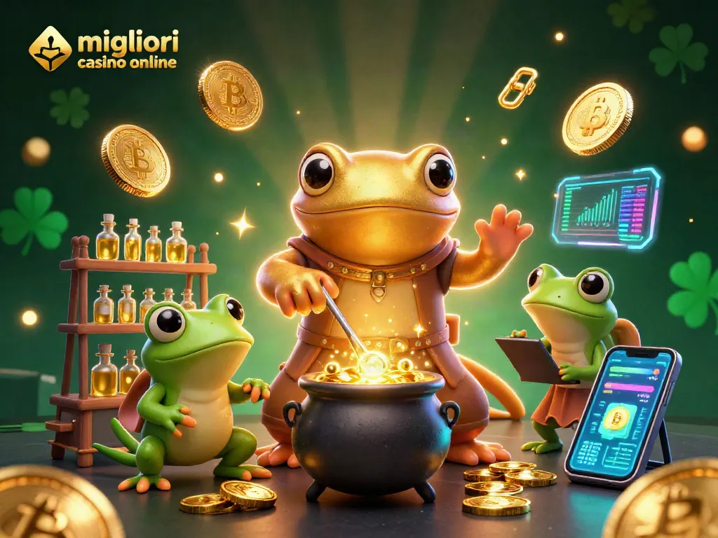 Scopri i migliori casino online attraverso un'illustrazione 3D di un alchimista che trasforma metalli in monete d'oro.