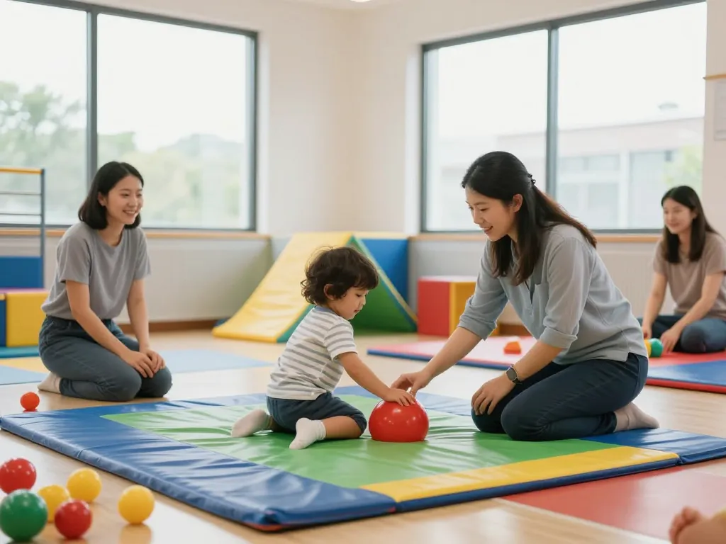 Engaging sensory gym activity at Advantage Therapy, showcasing supportive therapy for children's growth.