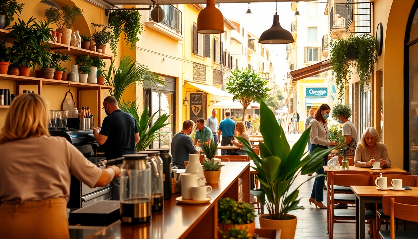 Engage with the Coffee shop association Lloret de Mar in a welcoming café scene featuring coffee enthusiasts.