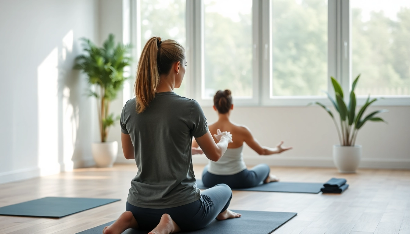 Implementing back pain remedies through therapeutic guidance in a calming clinic.