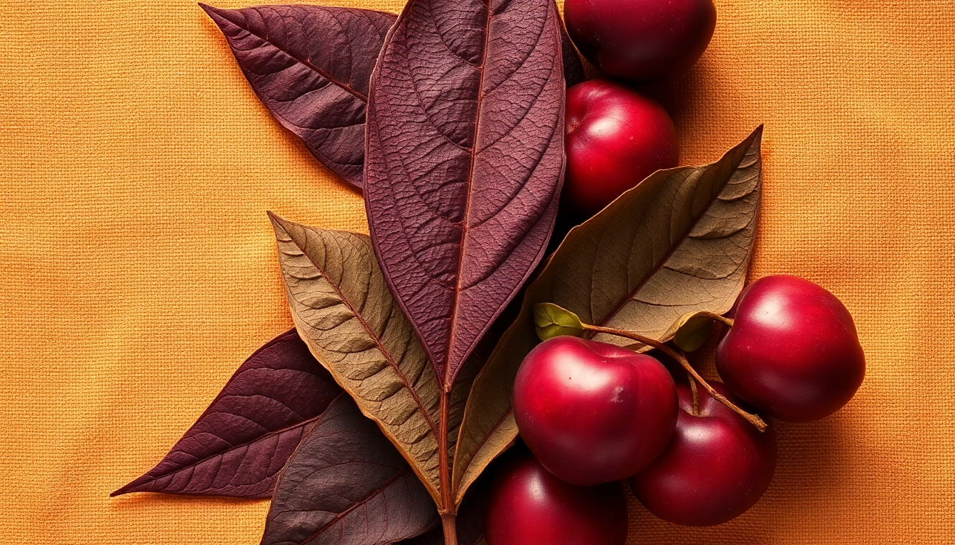 Experience the rich essence of tobacolor through a fusion of tobacco leaves and vibrant plums.