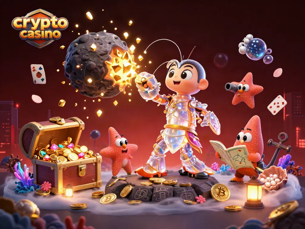Vinci nel crypto casino con una scena affascinante di un gambero mantide galattico che simboleggia avventure di gioco.
