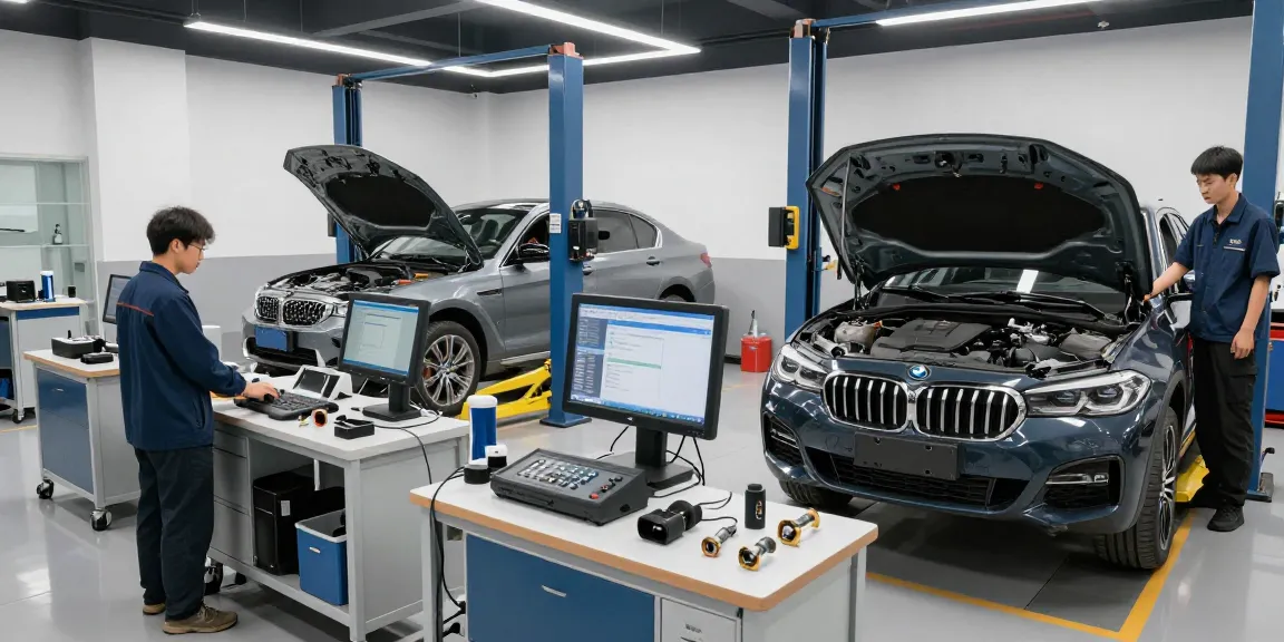BMW Werkstatt Hannover mit modernem Equipment und professionellen Dienstleistungen für Fahrzeugwartung und -reparatur.