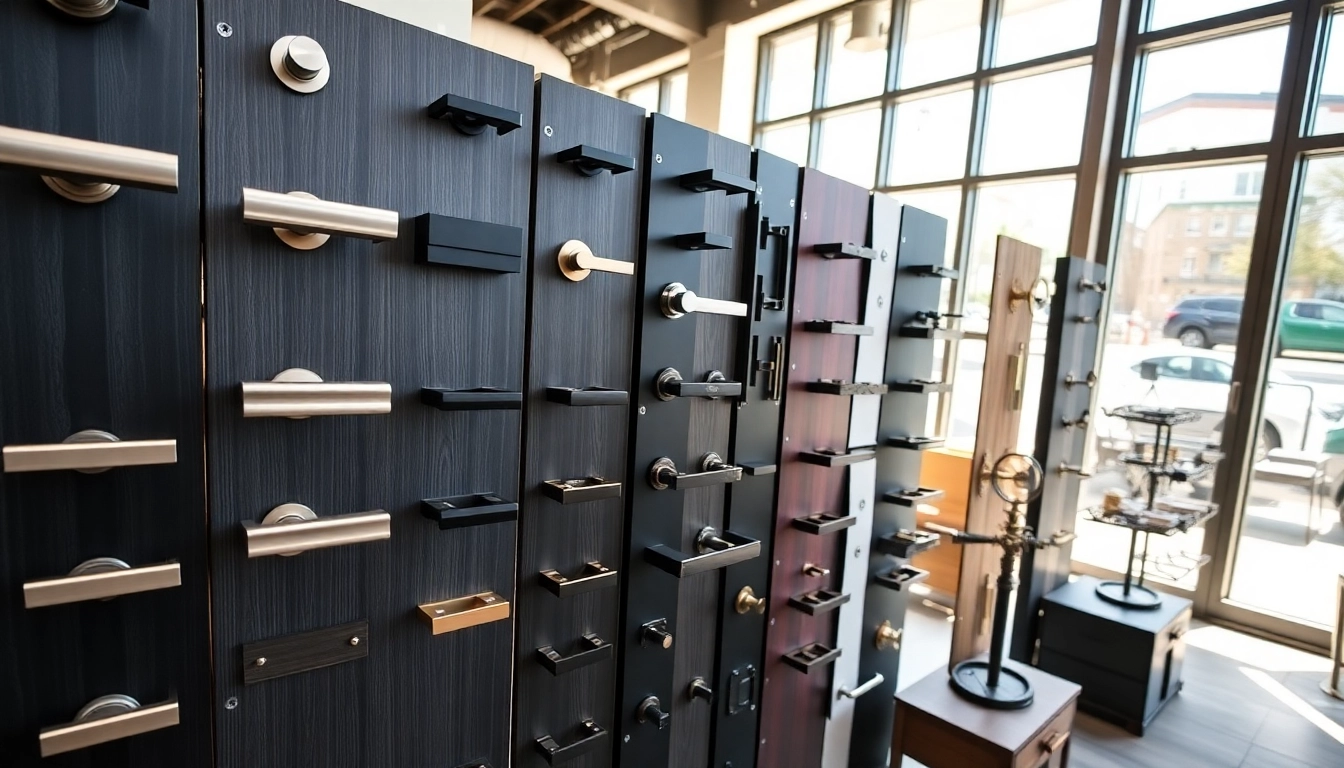 Showcasing innovative designs by Door Handle Manufacturers in a modern showroom.