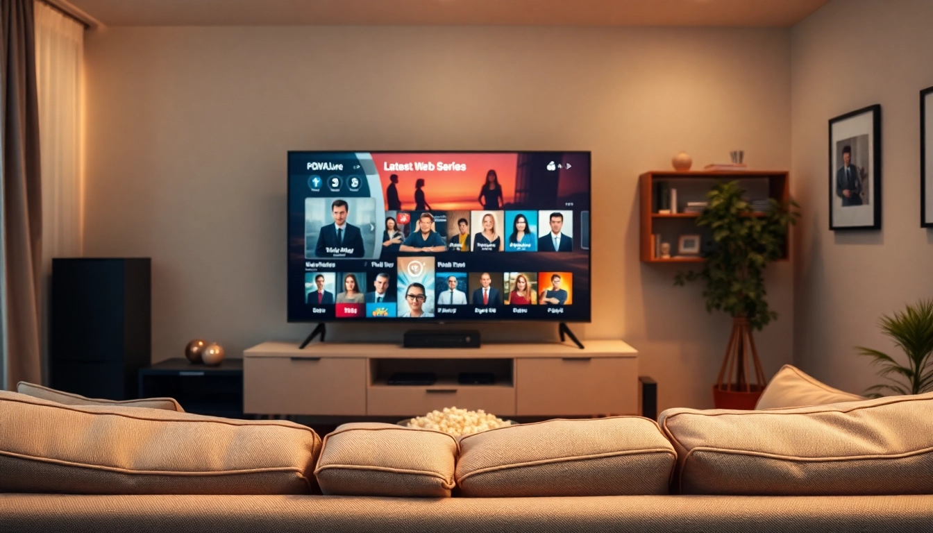 Enjoy latest web series online on a modern home entertainment setup with cozy ambiance.