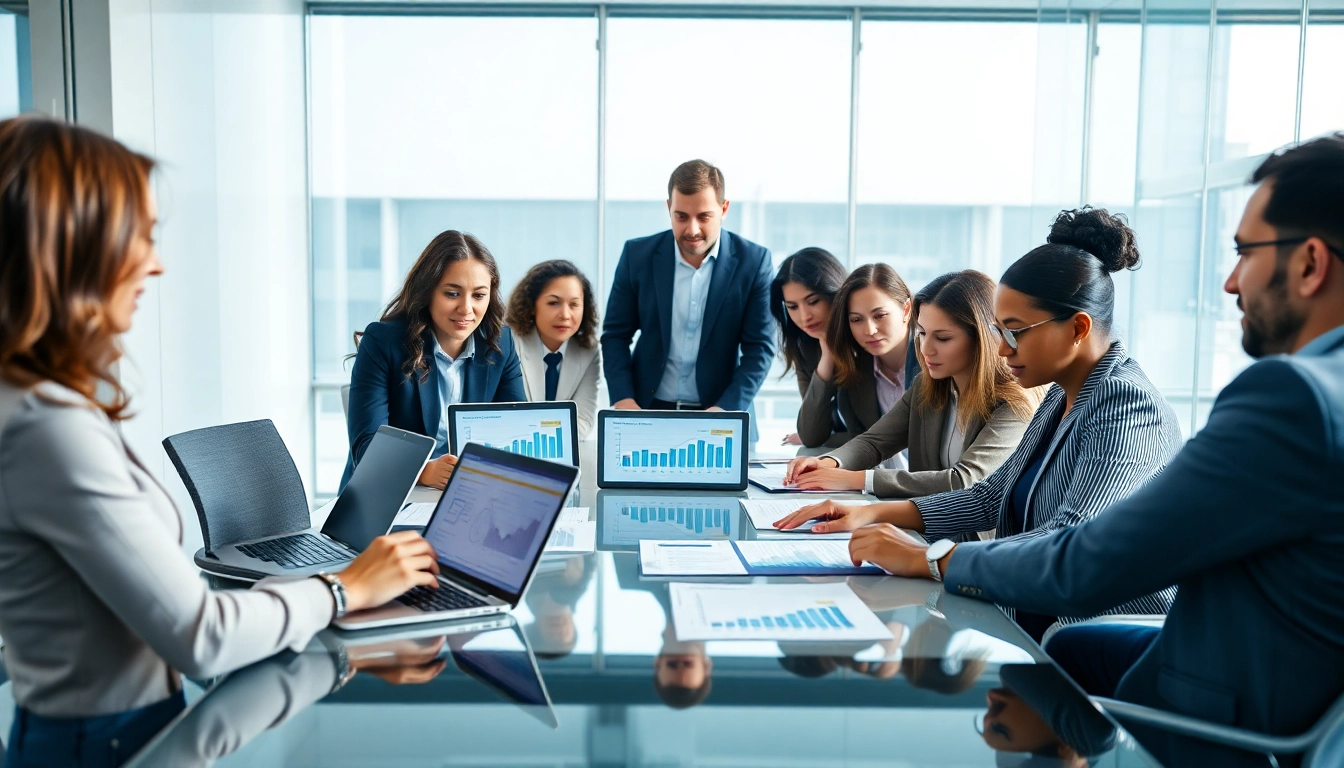 Expert team engaged in Corporate Tax Return Filing review in a professional office.