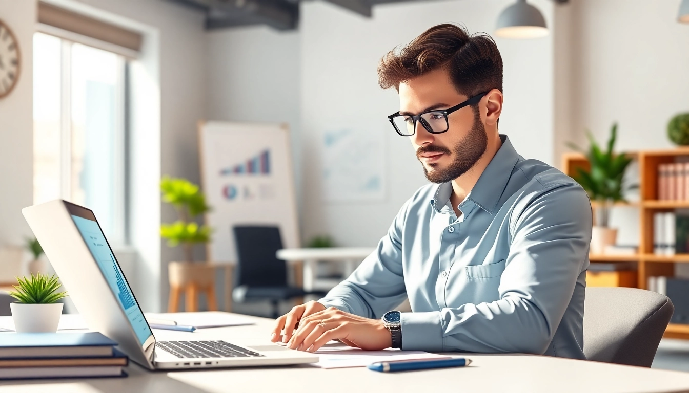 Visualize professionals efficiently scrape linkedin leads from search results on a laptop.