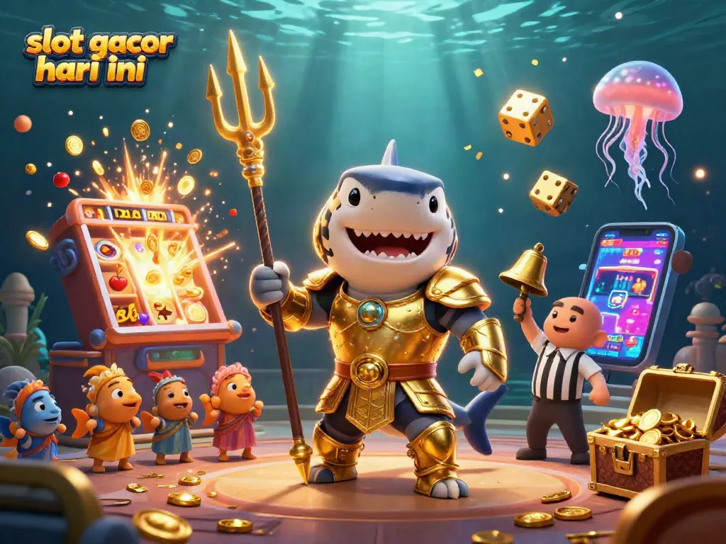 Experience immersive fun with slot gacor hari ini, featuring vibrant characters and jackpot excitement in an underwater scene.