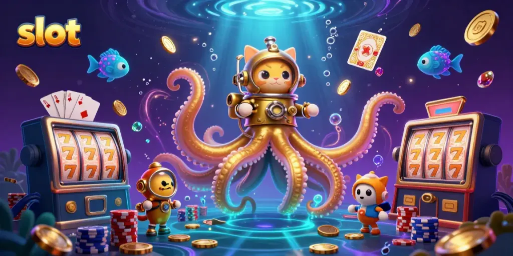 Engaging slot game scene featuring playful characters and vibrant casino elements.