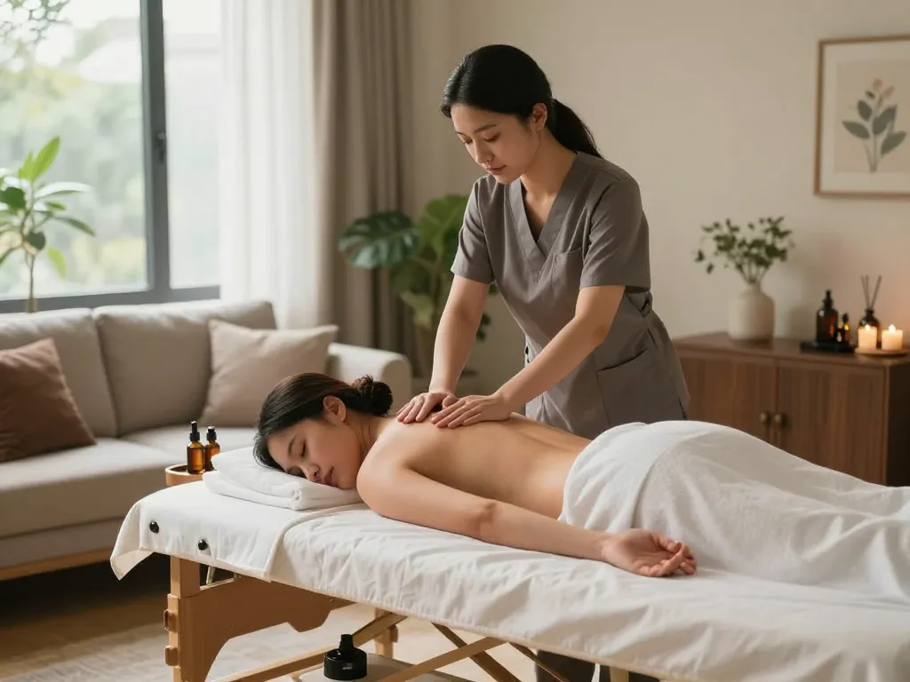 Premium home mobile massage service by maxim-anma.net in a peaceful setting