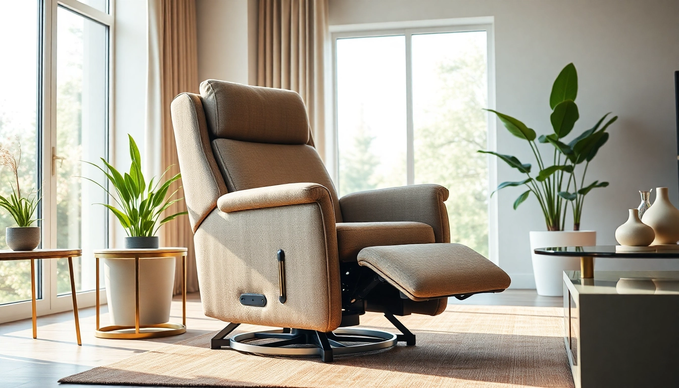 Relax in a tall man lift recliner chair that combines comfort and style in a modern setting.