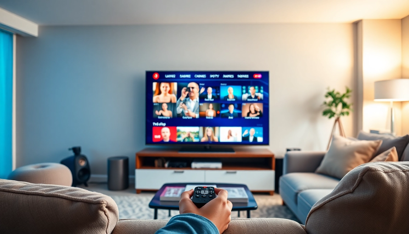 Engaging experience of iptv smarter on a vibrant smart TV in a cozy living room setup.