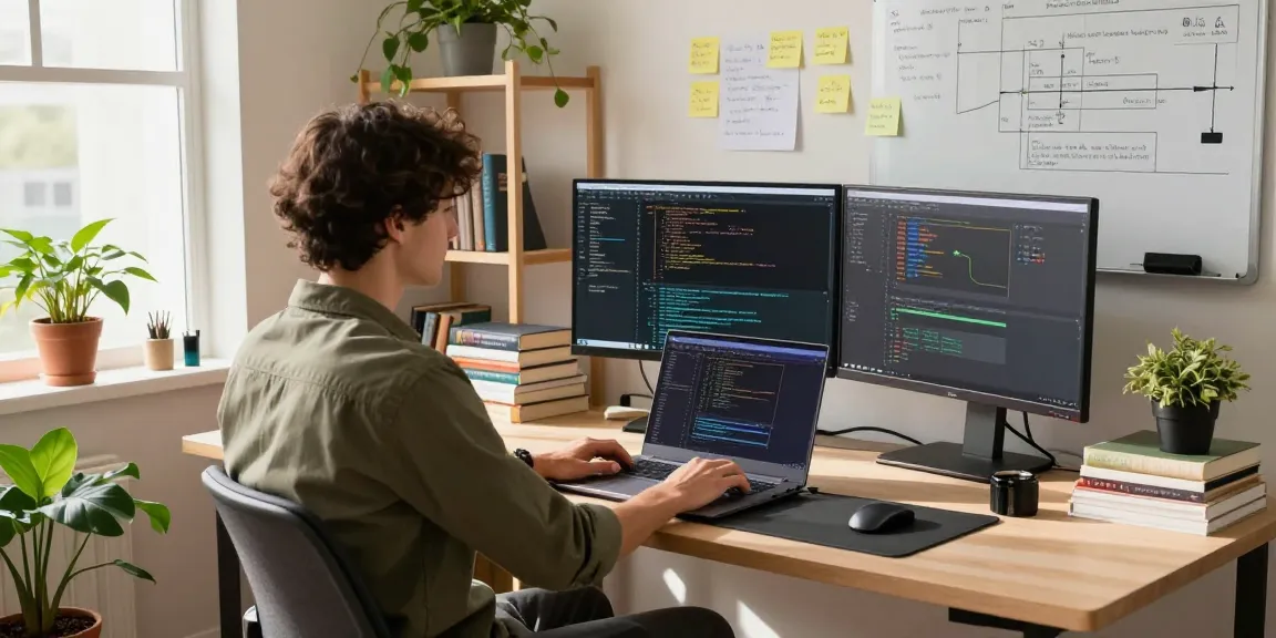 developer working on clawbot integration in modern office space