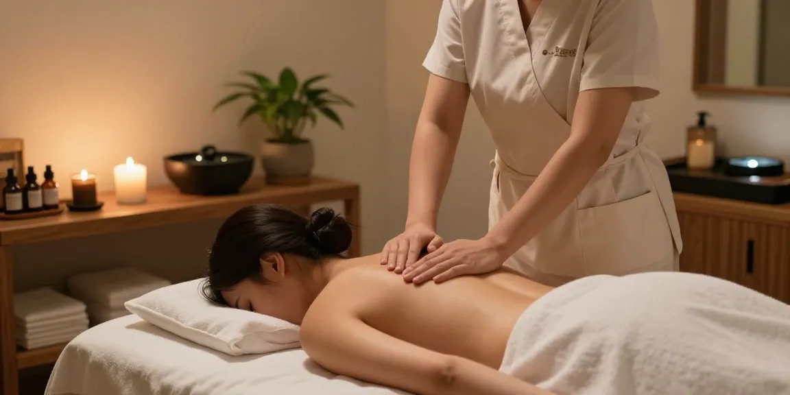 Relaxing 1인샵 massage therapy session in a peaceful spa environment