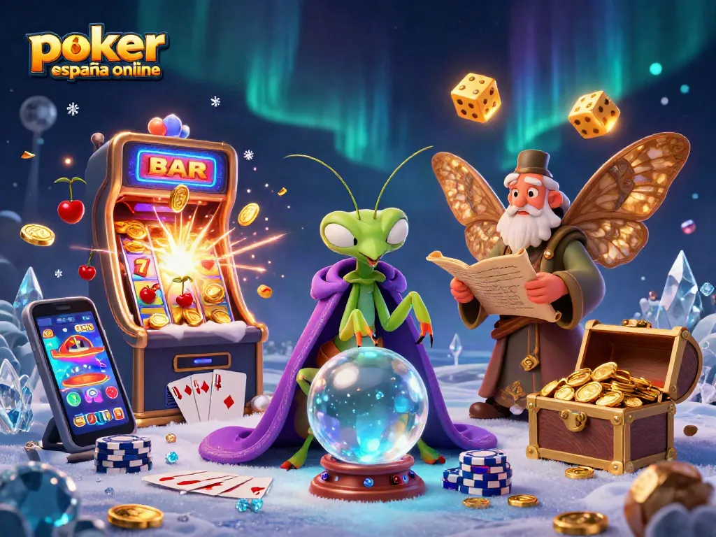 Disfruta del póker España online con una experiencia mágica y divertida en esta ilustración 3D.