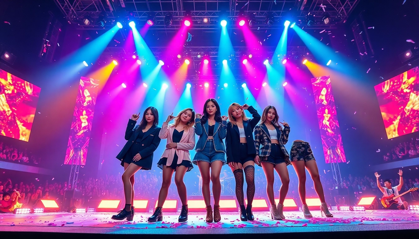Blackpink news featuring a vibrant concert scene showcasing the group's dynamic performance.