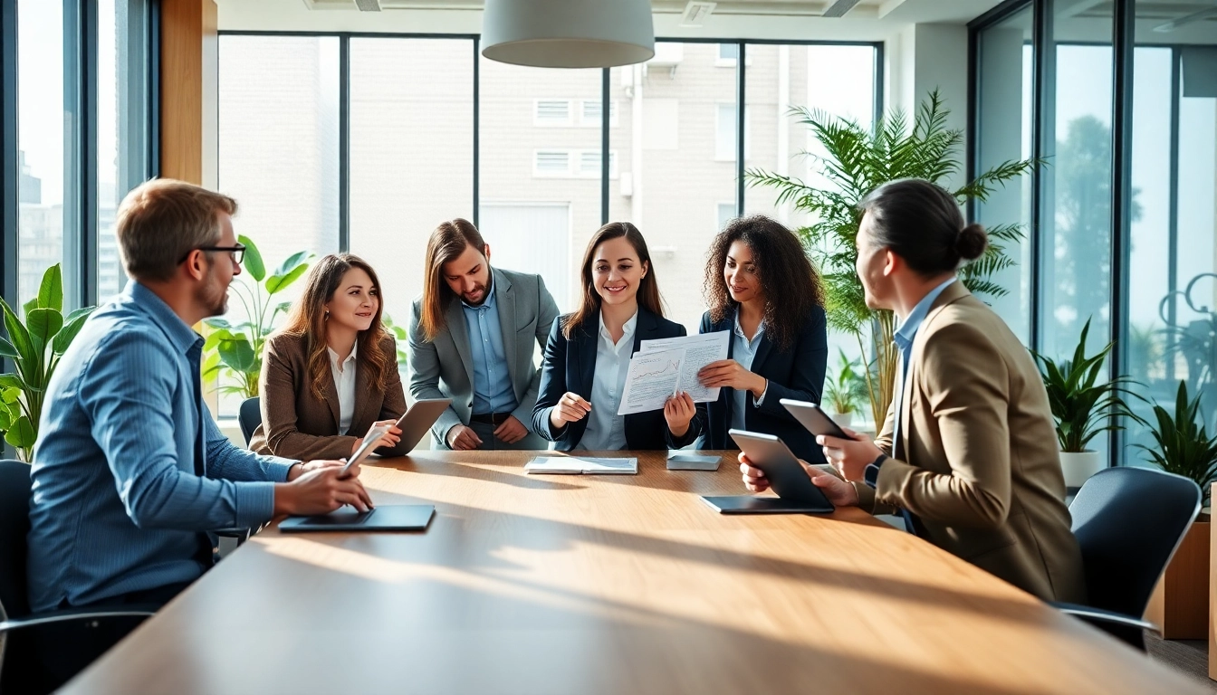 Engaging teamwork by Quickplus Business Consultants showcasing a diverse group in an office meeting.